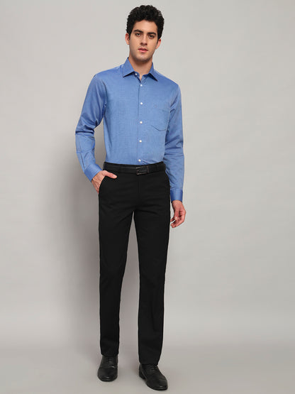Formal Shirt for Men l Breathable & Soft with Color Fastness Regular Fit Spread Collar Neck Cotton Blend Fabric Solid Pattern