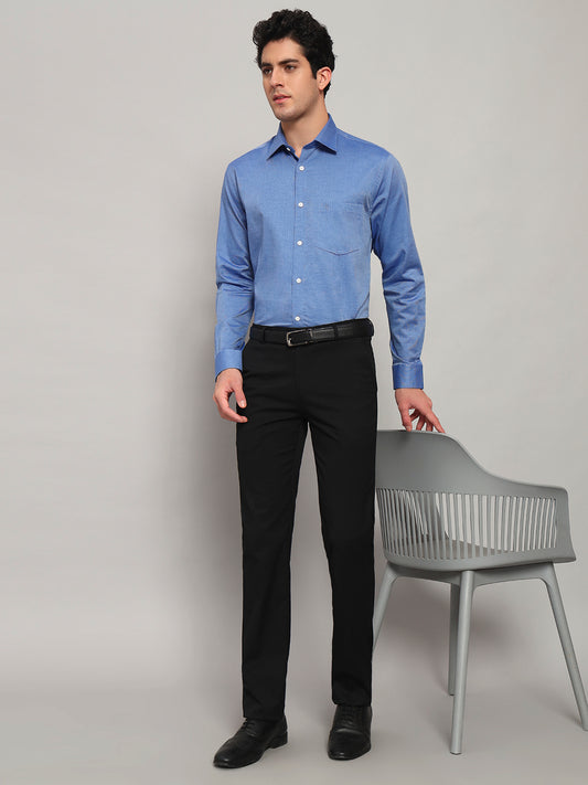 Formal Shirt for Men l Breathable & Soft with Color Fastness Regular Fit Spread Collar Neck Cotton Blend Fabric Solid Pattern