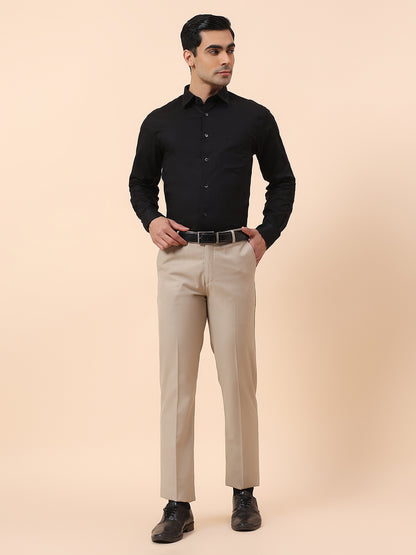 Formal Shirt for Men | Breathable & Soft with Color Fastness Regular Fit Spread Collar Cotton Fabric Solid Pattern