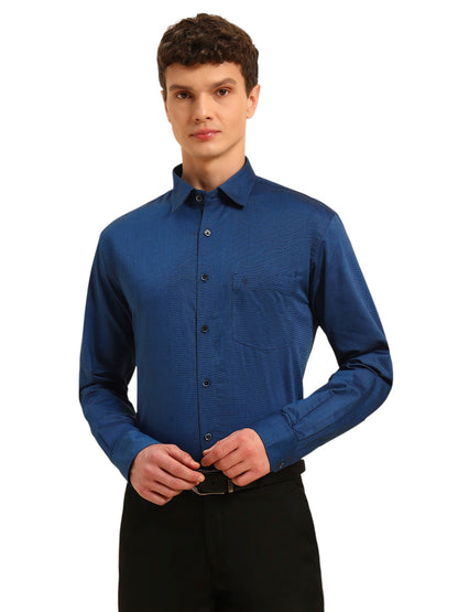Formal Shirt for Men | Breathable & Soft with Color Fastness Regular Fit Spread Collar Neck Cotton Blend Fabric Solid Pattern