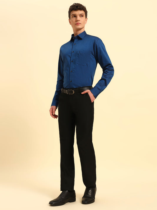 Formal Shirt for Men | Breathable & Soft with Color Fastness Regular Fit Spread Collar Neck Cotton Blend Fabric Solid Pattern