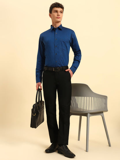 Formal Shirt for Men | Breathable & Soft with Color Fastness Regular Fit Spread Collar Neck Cotton Blend Fabric Solid Pattern