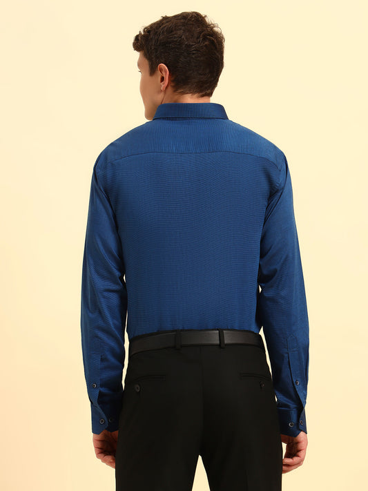 Formal Shirt for Men | Breathable & Soft with Color Fastness Regular Fit Spread Collar Neck Cotton Blend Fabric Solid Pattern