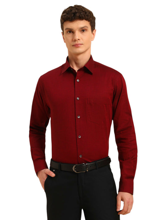 Formal Shirt for Men | Breathable & Soft with Color Fastness Regular Fit Spread Collar Neck Cotton Blend Fabric Solid Pattern