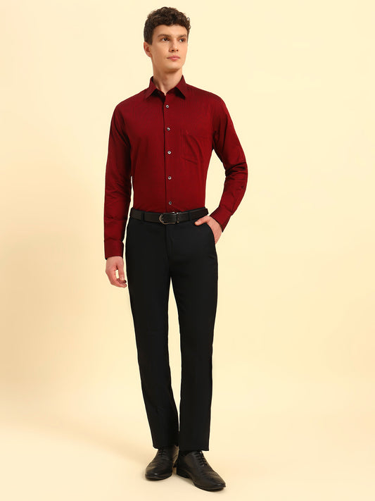 Formal Shirt for Men | Breathable & Soft with Color Fastness Regular Fit Spread Collar Neck Cotton Blend Fabric Solid Pattern