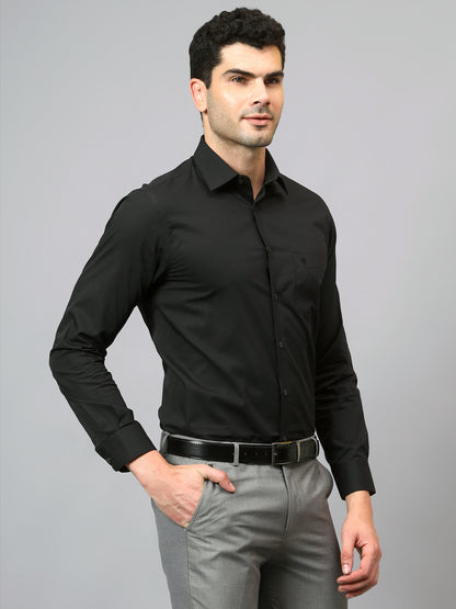 Men's Black Formal Plain Full Sleeve Shirt