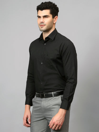 Men's Black Formal Plain Full Sleeve Shirt