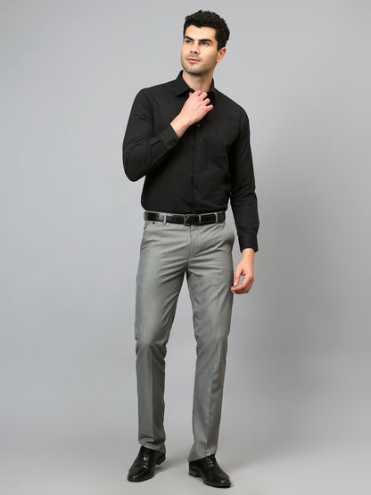 Men's Black Formal Plain Full Sleeve Shirt