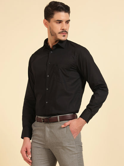 Formal Shirt for Men | Breathable & Soft with Color Fastness Regular Fit Cotton Fabric Solid Pattern