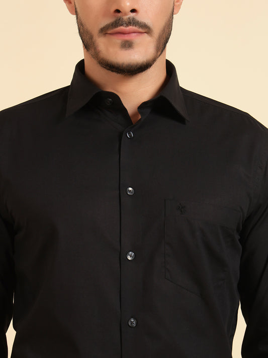 Formal Shirt for Men | Breathable & Soft with Color Fastness Regular Fit Cotton Fabric Solid Pattern