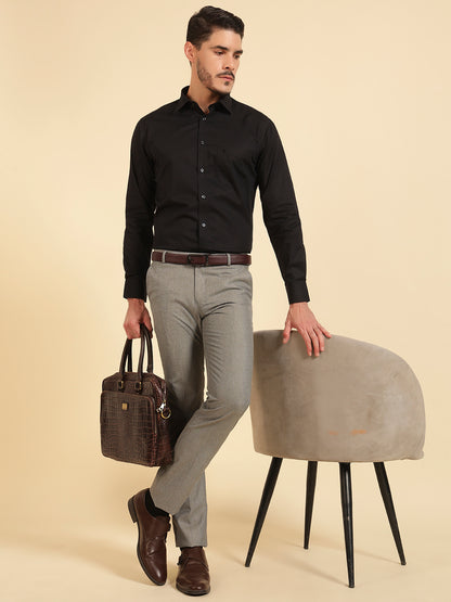 Formal Shirt for Men | Breathable & Soft with Color Fastness Regular Fit Cotton Fabric Solid Pattern