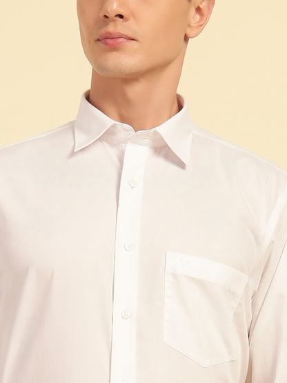 Formal Shirt for Men | Breathable & Soft with Color Fastness Regular Fit Cotton Fabric Solid Pattern