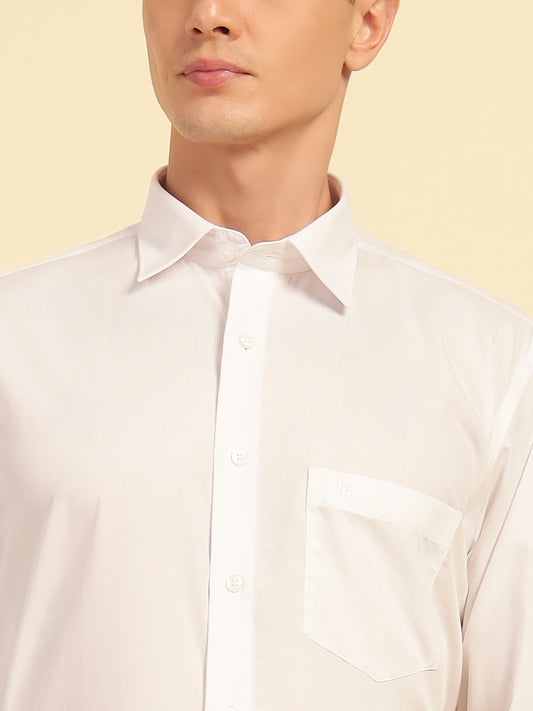 Formal Shirt for Men | Breathable & Soft with Color Fastness Regular Fit Cotton Fabric Solid Pattern