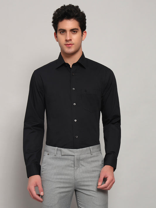 Formal Shirt for Men l Breathable & Soft with Color Fastness Regular Fit Spread Collar Neck Cotton Fabric Solid Pattern