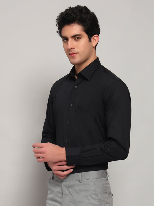 Formal Shirt for Men l Breathable & Soft with Color Fastness Regular Fit Spread Collar Neck Cotton Fabric Solid Pattern
