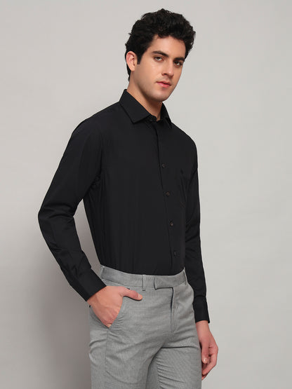 Formal Shirt for Men l Breathable & Soft with Color Fastness Regular Fit Spread Collar Neck Cotton Fabric Solid Pattern