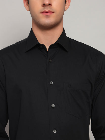 Formal Shirt for Men l Breathable & Soft with Color Fastness Regular Fit Spread Collar Neck Cotton Fabric Solid Pattern