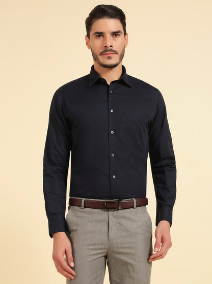 Formal Shirt for Men | Breathable & Soft with Color Fastness Regular Fit Cotton Fabric Solid Pattern