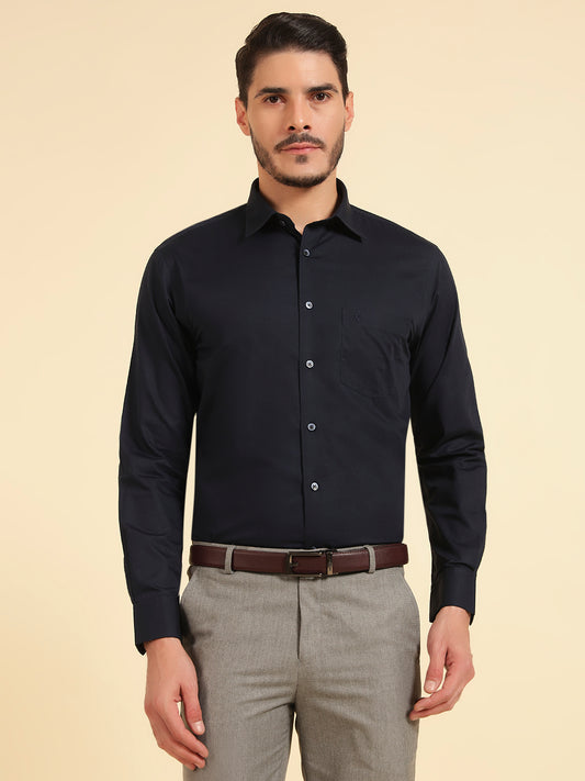 Formal Shirt for Men | Breathable & Soft with Color Fastness Regular Fit Cotton Fabric Solid Pattern