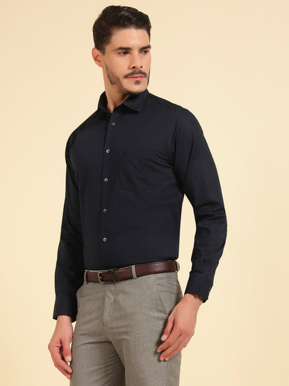 Formal Shirt for Men | Breathable & Soft with Color Fastness Regular Fit Cotton Fabric Solid Pattern