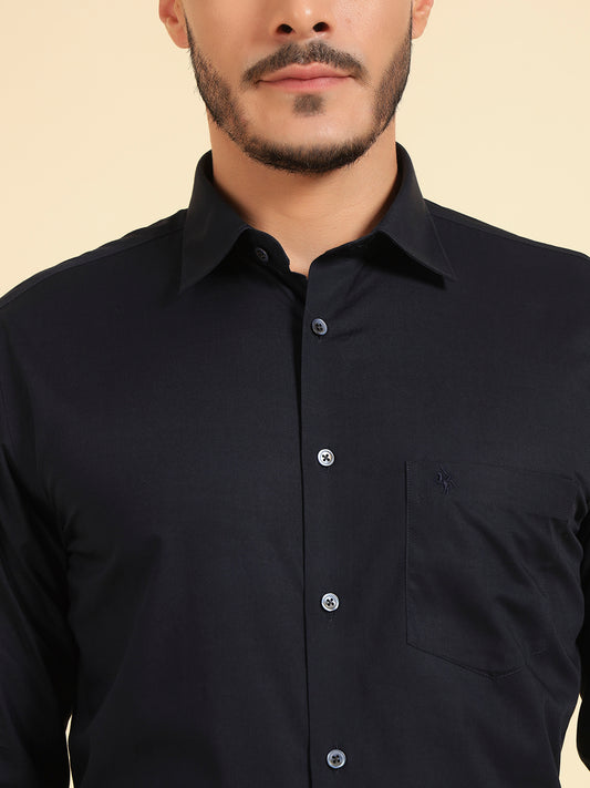 Formal Shirt for Men | Breathable & Soft with Color Fastness Regular Fit Cotton Fabric Solid Pattern
