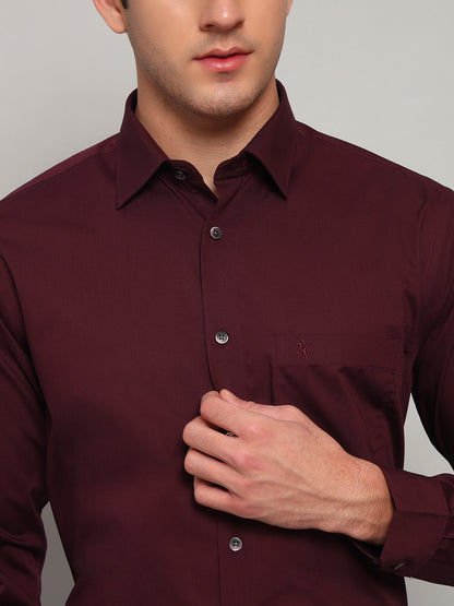 Formal Shirt for Men l Breathable & Soft with Color Fastness Regular Fit Spread Collar Neck Cotton Fabric Solid Pattern