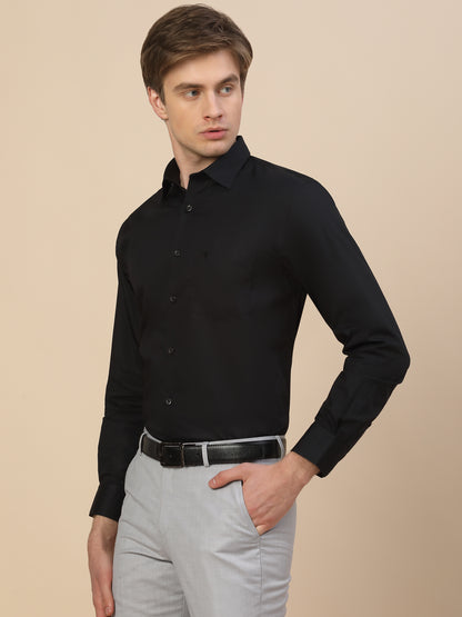 Formal Shirt for Men | Breathable & Soft with Color Fastness Regular Fit Spread Collar Neck Cotton Fabric Solid Pattern