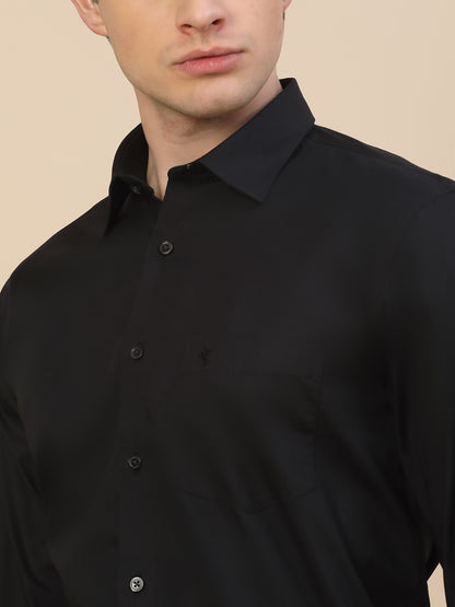 Formal Shirt for Men | Breathable & Soft with Color Fastness Regular Fit Spread Collar Neck Cotton Fabric Solid Pattern