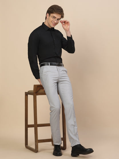 Formal Shirt for Men | Breathable & Soft with Color Fastness Regular Fit Spread Collar Neck Cotton Fabric Solid Pattern