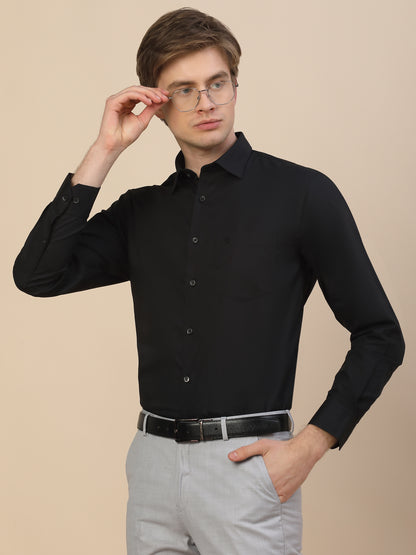 Formal Shirt for Men | Breathable & Soft with Color Fastness Regular Fit Spread Collar Neck Cotton Fabric Solid Pattern