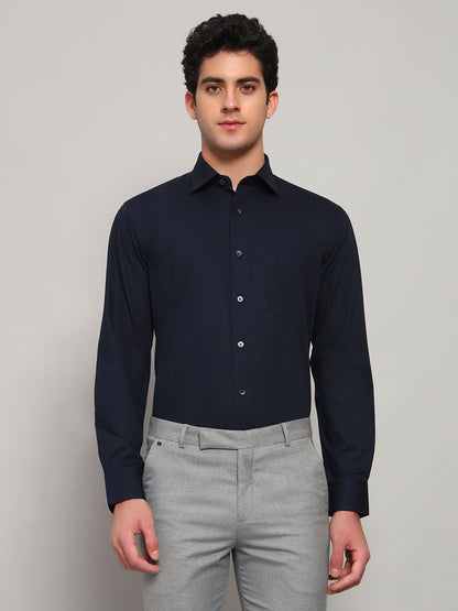 Formal Shirt for Men l Breathable & Soft with Color Fastness Regular Fit Spread Collar Neck Cotton Fabric Solid Pattern