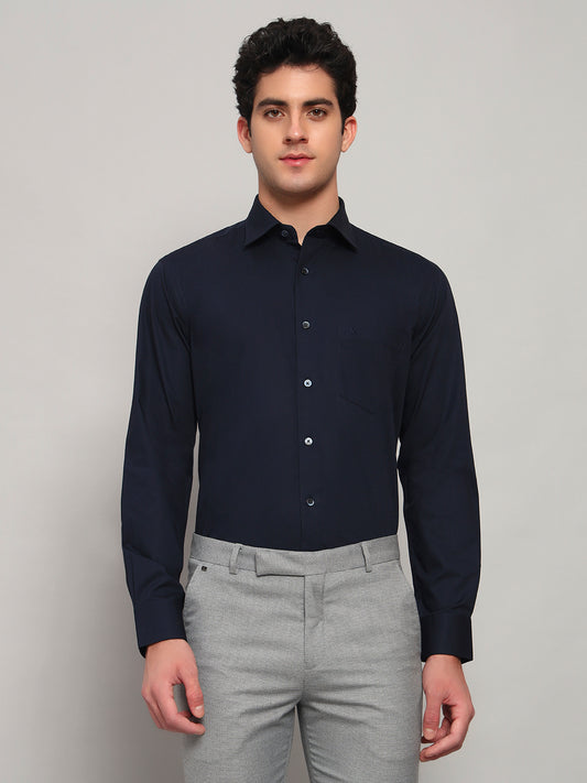 Formal Shirt for Men l Breathable & Soft with Color Fastness Regular Fit Spread Collar Neck Cotton Fabric Solid Pattern