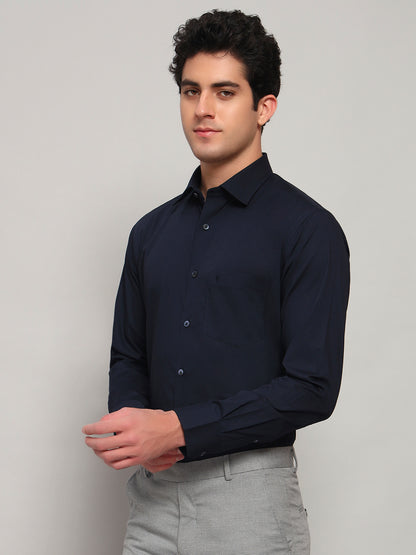 Formal Shirt for Men l Breathable & Soft with Color Fastness Regular Fit Spread Collar Neck Cotton Fabric Solid Pattern