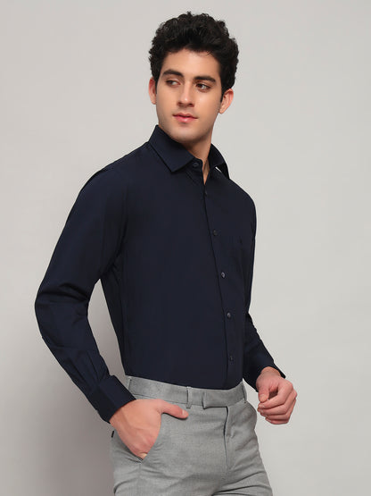 Formal Shirt for Men l Breathable & Soft with Color Fastness Regular Fit Spread Collar Neck Cotton Fabric Solid Pattern