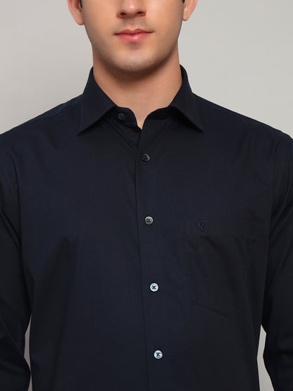 Formal Shirt for Men l Breathable & Soft with Color Fastness Regular Fit Spread Collar Neck Cotton Fabric Solid Pattern