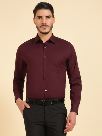 Formal Shirt for Men | Breathable & Soft with Color Fastness Regular Fit Cotton Fabric Solid Pattern