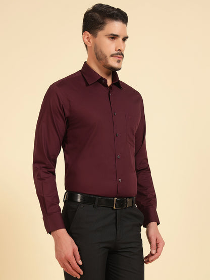 Formal Shirt for Men | Breathable & Soft with Color Fastness Regular Fit Cotton Fabric Solid Pattern