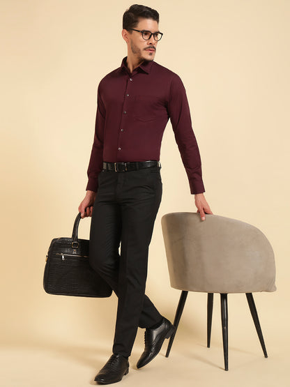 Formal Shirt for Men | Breathable & Soft with Color Fastness Regular Fit Cotton Fabric Solid Pattern
