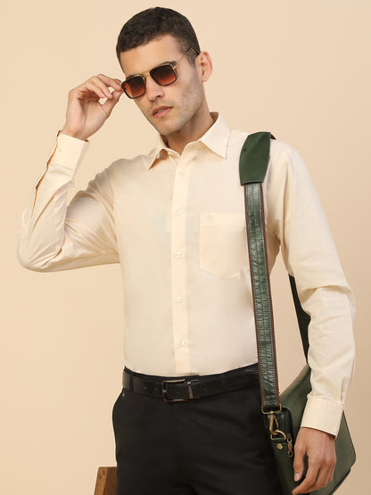 Men's Stylish Solid Formal Shirt | Regular Fit | Full Sleeve | Pure Cotton | Smart Formal Wear