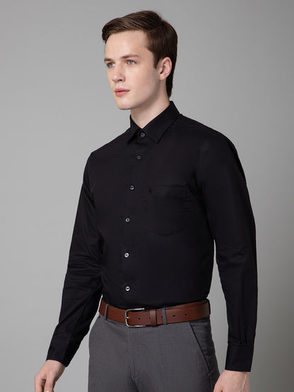 Men's Black Formal Plain Full Sleeve Shirt