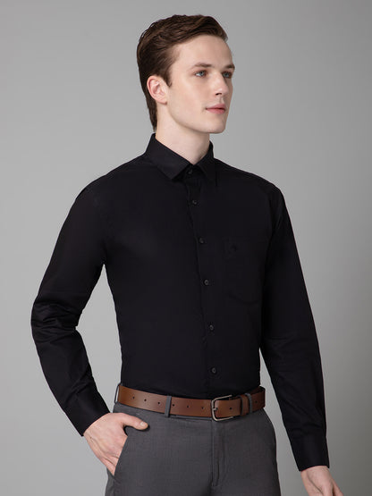 Men's Black Formal Plain Full Sleeve Shirt