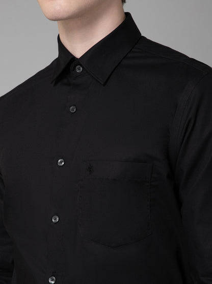 Men's Black Formal Plain Full Sleeve Shirt