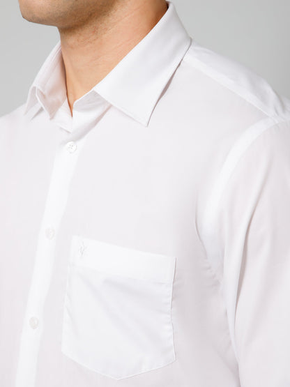 Men's White Formal Plain Full Sleeve Shirt