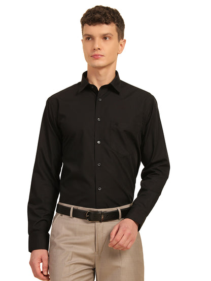 Formal Shirt for Men | Breathable & Soft with Color Fastness Slim Fit Cotton Blend Fabric Solid Pattern