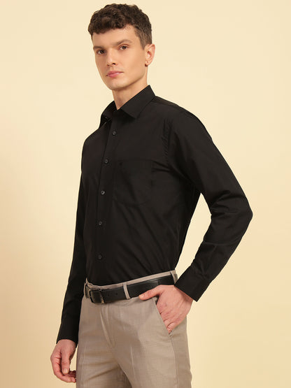 Formal Shirt for Men | Breathable & Soft with Color Fastness Slim Fit Cotton Blend Fabric Solid Pattern