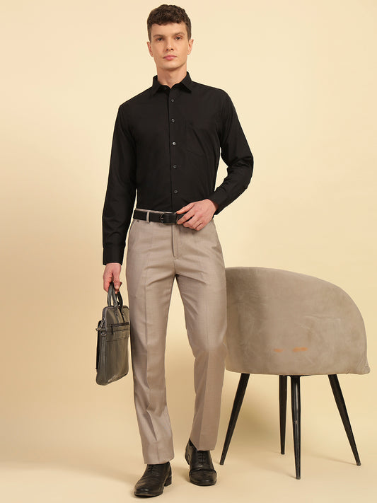 Formal Shirt for Men | Breathable & Soft with Color Fastness Slim Fit Cotton Blend Fabric Solid Pattern