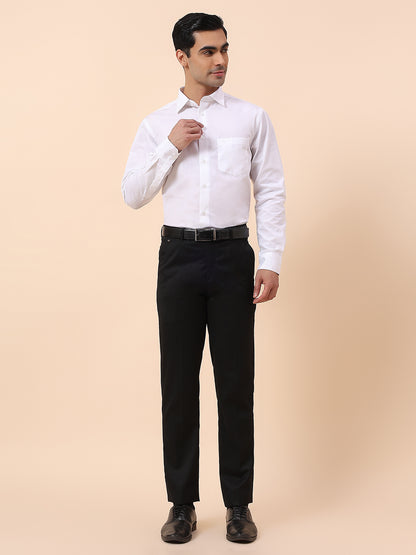 Formal Shirt for Men | Breathable & Soft with Color Fastness Regular Fit Spread Collar Cotton Blend Fabric Solid Pattern