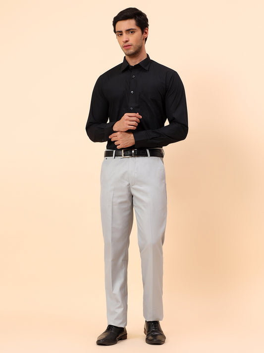 Formal Shirt for Men | Breathable & Soft with Color Fastness Regular Fit Cotton Blend Fabric Solid Pattern