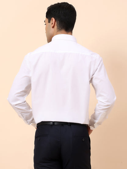 Formal Shirt for Men | Breathable & Soft with Color Fastness Regular Fit Spread Collar Cotton Blend Fabric Solid Pattern