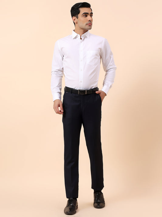 Formal Shirt for Men | Breathable & Soft with Color Fastness Regular Fit Spread Collar Cotton Blend Fabric Solid Pattern